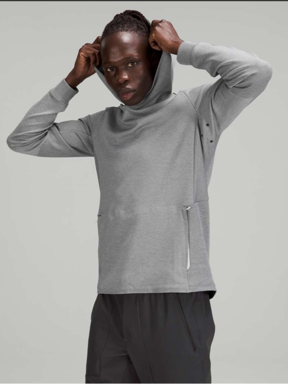 Lululemon Textured Tech Hoodie White Opal / Rhino Grey size Small